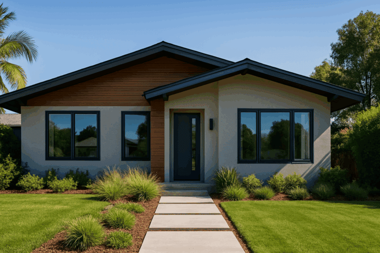 Modern San Diego home with new energy efficient windows and manicured yard